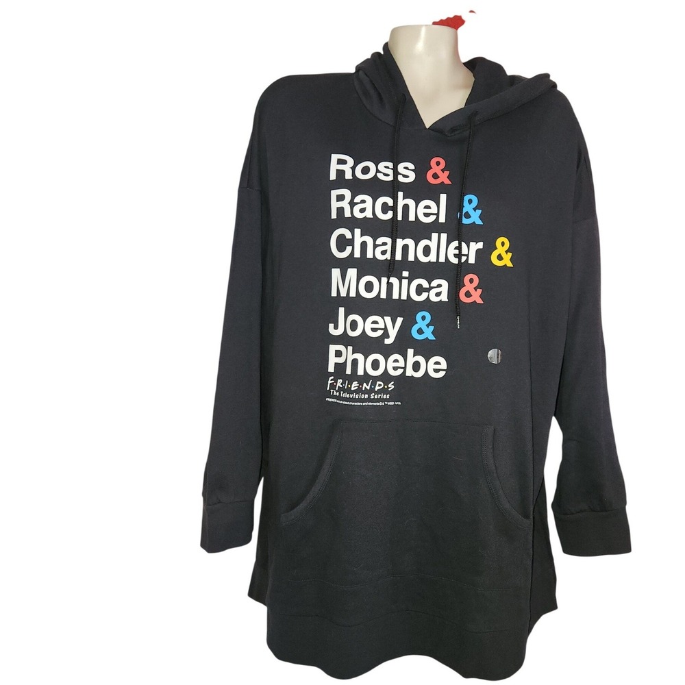 Lane Bryant NEW Friends‎ TV Show Character List Hoodie Black Plus Size 22/24